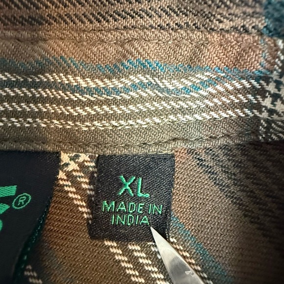 VANS Shirt Mens Sz XL Flannel Plaid Light Button Down Off the Wall - Picture 7 of 14